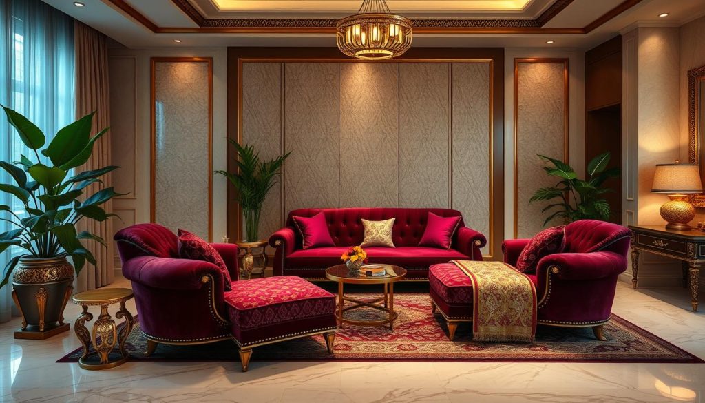 Luxurious bedroom seating area